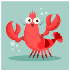 Shrimp Cartoon Sticker