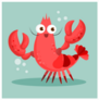 Shrimp Cartoon Sticker