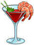 Shrimp Cocktail With Glass Pop Art Sticker