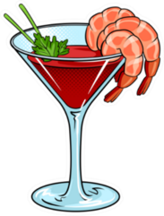 Shrimp Cocktail With Glass Pop Art Sticker
