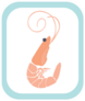 Shrimp Illustration With Blue Frame Sticker