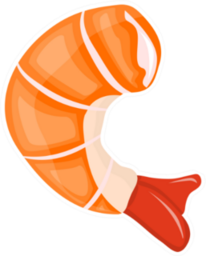 Shrimp Isolated Illustration On White Sticker
