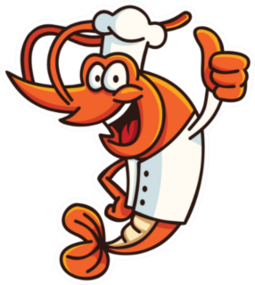 Shrimp With Chef Costume Sticker