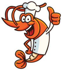 Shrimp With Chef Costume Sticker