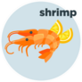 Shrimp With Lemon Illustration Lettering Sticker