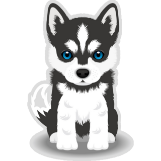 Siberian Husky Puppy Sticker