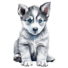Siberian Husky Puppy Sticker