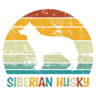Siberian Husky Retro Sticker