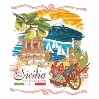 Sicily Italy Nautical Land Sticker