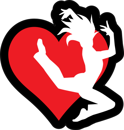 Side Jumping Dancer with Heart Sticker