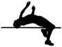 Side Profile Of Boy High Jumper Silhouette Sticker