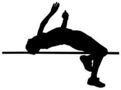 Side Profile Of Boy High Jumper Silhouette Sticker