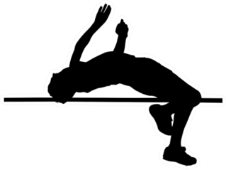 Side Profile Of Boy High Jumper Silhouette Sticker