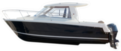 Side View Of Motor Boat Sticker