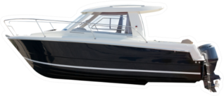 Side View Of Motor Boat Sticker