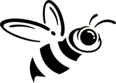 Sideways Bee Icon Sticker