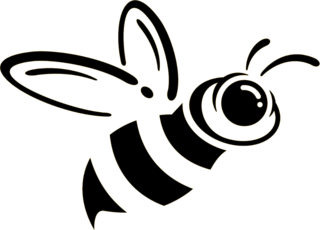 Sideways Bee Icon Sticker