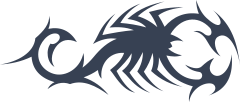 Sidways Tribal Scorpion Sticker
