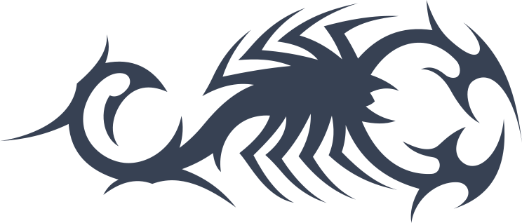 Sidways Tribal Scorpion Sticker