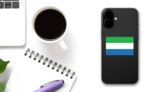 Sierra Leone Flag Sticker on a Phone (New) example