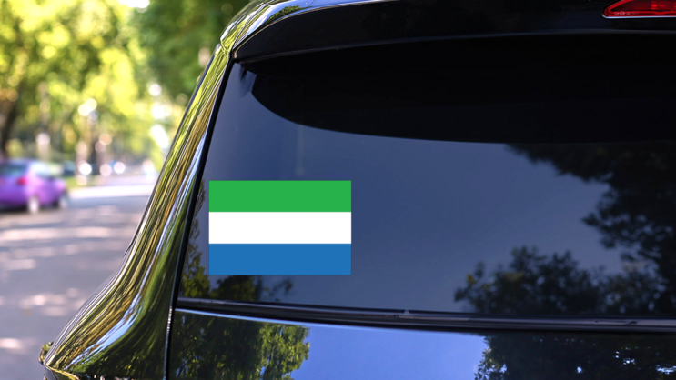Sierra Leone Flag Sticker on a Rear Car Window (New) example