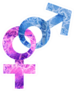 Sign Of Man And Woman. Gender Equality Sticker