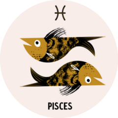 Sign Of The Zodiac Pisces Boho Circle Sticker