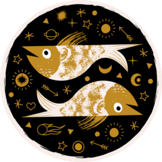 Sign Of The Zodiac Pisces Circle Sticker