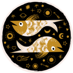 Sign Of The Zodiac Pisces Circle Sticker