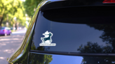 Sign Of The Zodiac Sagittarius Centaur Sticker on a Rear Car Window (New) example