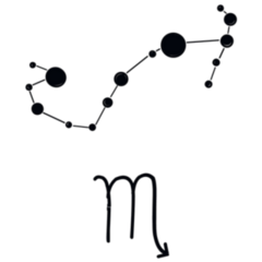 Sign Of The Zodiac Scorpio Line Constellation Sticker