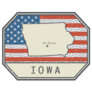 Sign With The Name And Map Of Iowa Sticker
