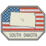 Sign With The Name And Map Of South Dakota Sticker