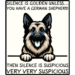 Silence German Shepherd Sticker
