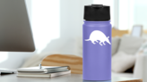 Silhouette Armadillo Sticker on a Water Bottle (New) example