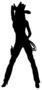 Silhouette Drawing Of A Cowgirl With Hat Sticker