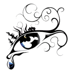 Silhouette Eye In The Form Of The Landscape Sticker