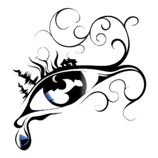 Silhouette Eye In The Form Of The Landscape Sticker