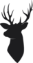 Silhouette Head of Deer, Hunting Sticker