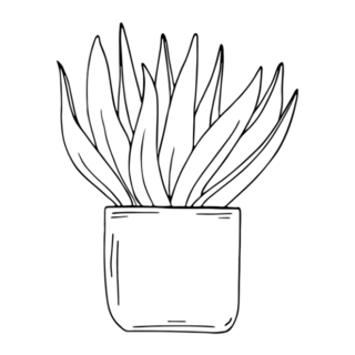 Silhouette Houseplant Hand Drawn