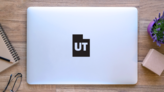 Silhouette Map Of Utah Abbreviation Sticker on a Laptop (New) example