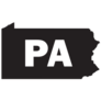 Silhouette Map Pennsylvania Abbreviation Sticker