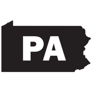 Silhouette Map Pennsylvania Abbreviation Sticker
