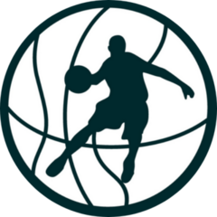 Silhouette Of A Basketball Player Dribbling Sticker