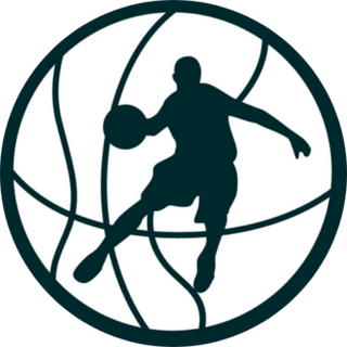 Silhouette Of A Basketball Player Dribbling Sticker