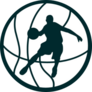 Silhouette Of A Basketball Player Dribbling Sticker