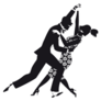Silhouette Of A Couple Dressed In 1920s Fashion Sticker