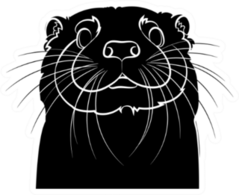 Silhouette Of A Cute Otter (head) Sticker