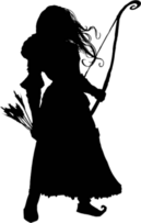 Silhouette Of A Girl Archer With Long Hair Sticker