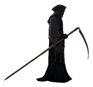 Silhouette Of A Grim Reaper Isolated On White Sticker